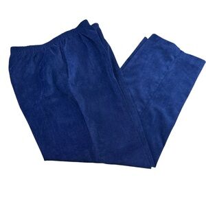 Alfred Dunner Blue Corduroy Straight Leg Trouser Pants Size 10